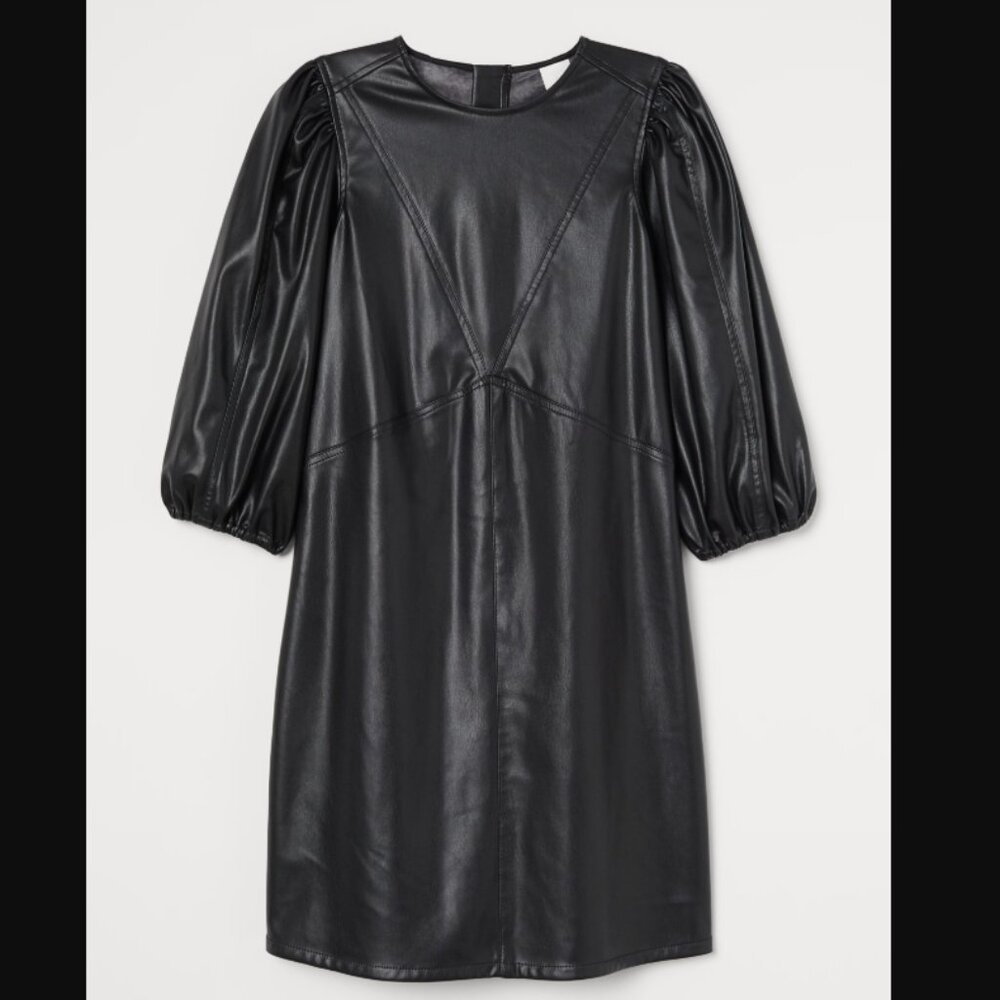 H&M Black Faux Leather Dress